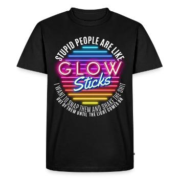 Stupid People Glow Stick Cadeau drôle et humour - T-shirt Premium bio Homme - noir - Devant - Nico (187cm)