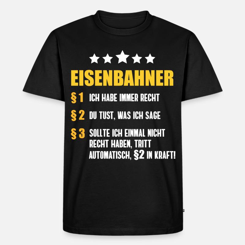 Lokführer, Zug, Eisenbahn Geschenk - Männer Premium Bio T-Shirt - Schwarz