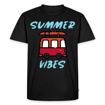 Summer vibes | Summer is here, Summer beach - Men's Premium Organic T-Shirt - black - Front - Nico (187cm)