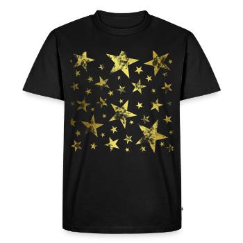 Étoiles or - T-shirt Premium bio Homme - noir - Devant - Nico (187cm)