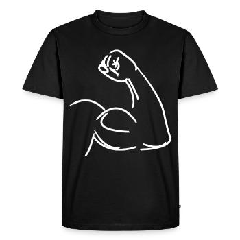 Exercise Muscle Biceps Vector Graphic - Men's Premium Organic T-Shirt - black - Front - Nico (187cm)