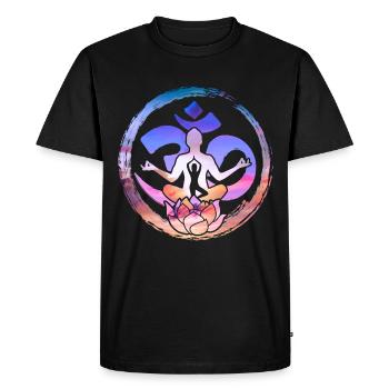 Position de lotus yoga méditation - T-shirt Premium bio Homme - noir - Devant - Nico (187cm)