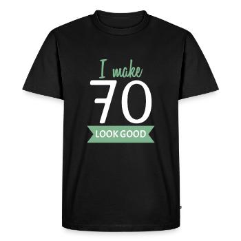 70e anniversaire disant - T-shirt Premium bio Homme - noir - Devant - Nico (187cm)