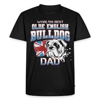 Bouledogue anglais Papa Bulldog Papi Cadeau - T-shirt Premium bio Homme - noir - Devant - Nico (187cm)