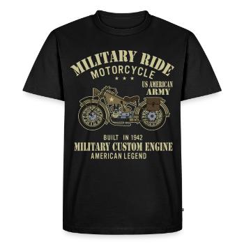 Military Ride American Legend Motorbike Journey - Men's Premium Organic T-Shirt - black - Front - Nico (187cm)