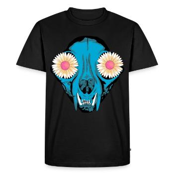 Sombre Animal Chien Crâne Crâne Fantaisie Gothique Gothique - T-shirt Premium bio Homme - noir - Devant - Nico (187cm)