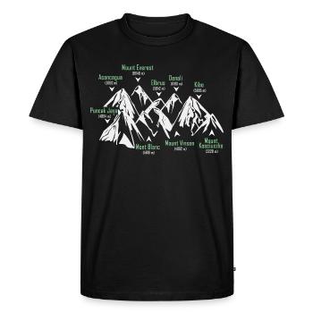 Les sept sommets - T-shirt Premium bio Homme - noir - Devant - Nico (187cm)