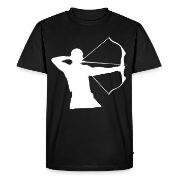 Arc-en-ciel Arc-archer cadeau arc flèche - T-shirt Premium bio Homme - noir - Devant - Nico (187cm)
