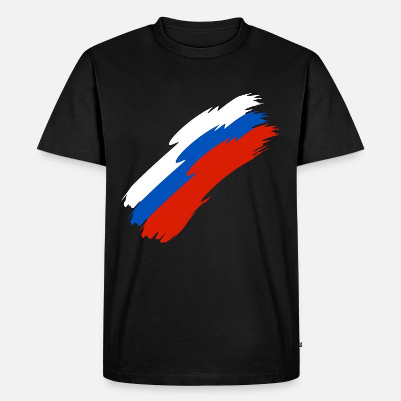 Russie drapeau couleurs - T-shirt Premium bio Homme - noir