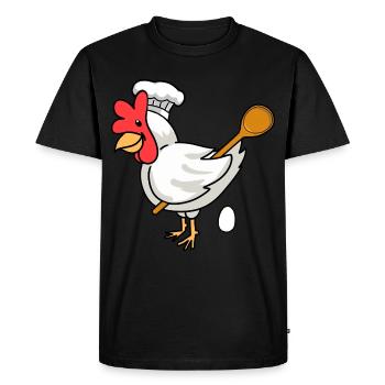 Baker Chicken Egg Cooking Spoon Bakery Egg Bake Cook - Men's Premium Organic T-Shirt - black - Front - Nico (187cm)
