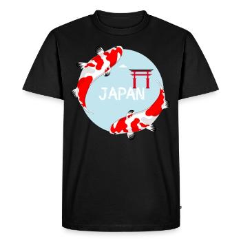 koi carp fish japan Asia goldfish manga red l - Men's Premium Organic T-Shirt - black - Front - Nico (187cm)