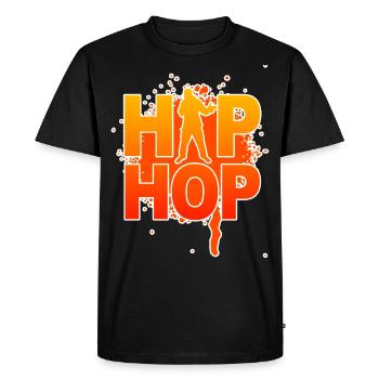 Hip hop - T-shirt Premium bio Homme - noir - Devant - Nico (187cm)