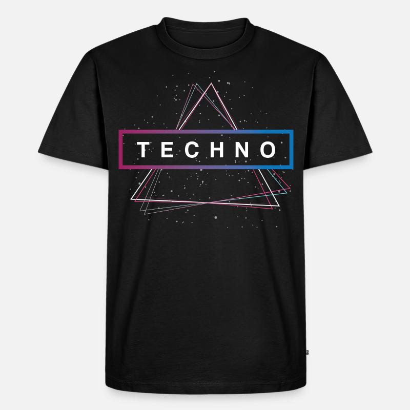 Techno triangle rave - Men's Premium Organic T-Shirt - black