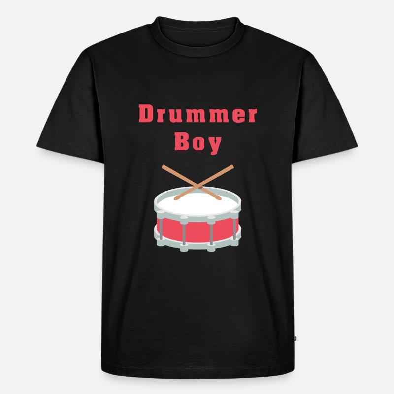 Drummer Boy Drum Shirt - Männer Premium Bio T-Shirt - Schwarz