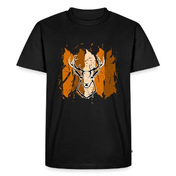 Cerf cerf animal - T-shirt Premium bio Homme - noir - Devant - Nico (187cm)
