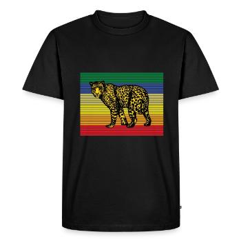 leopard - Men's Premium Organic T-Shirt - black - Front - Nico (187cm)