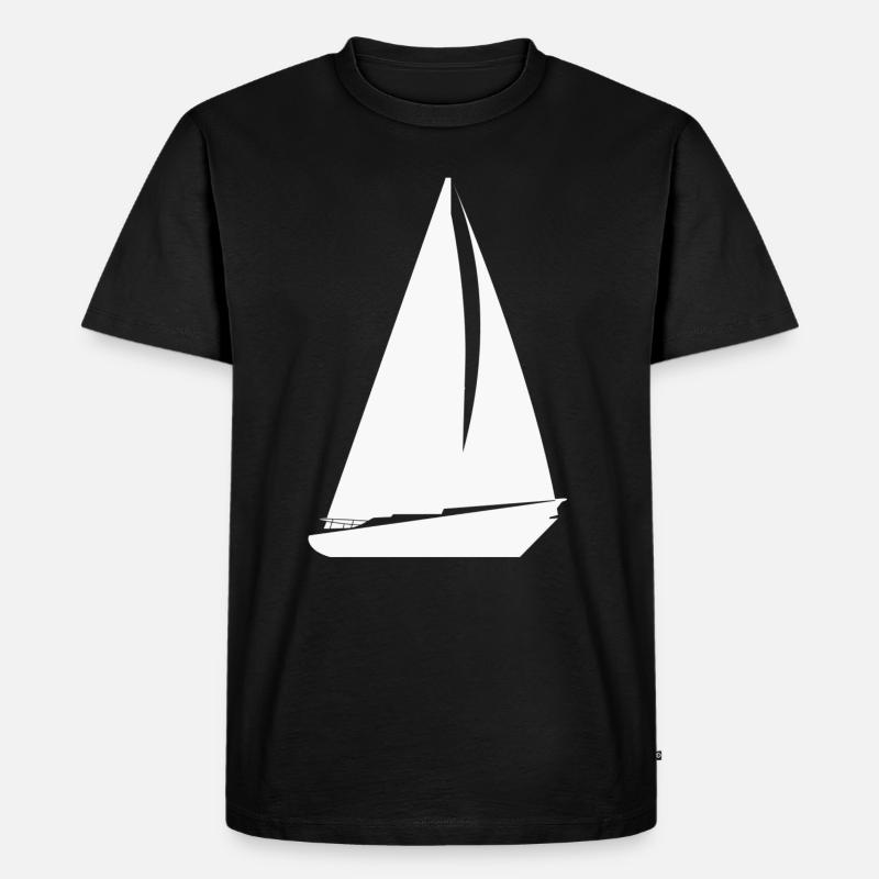 Segelschiff - Männer Premium Bio T-Shirt - Schwarz