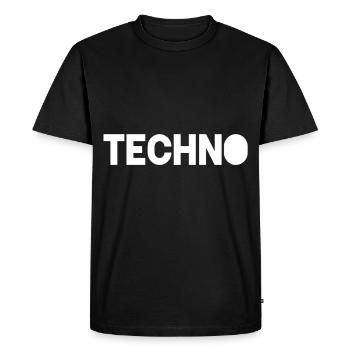 Techno - T-shirt Premium bio Homme - noir - Devant - Nico (187cm)