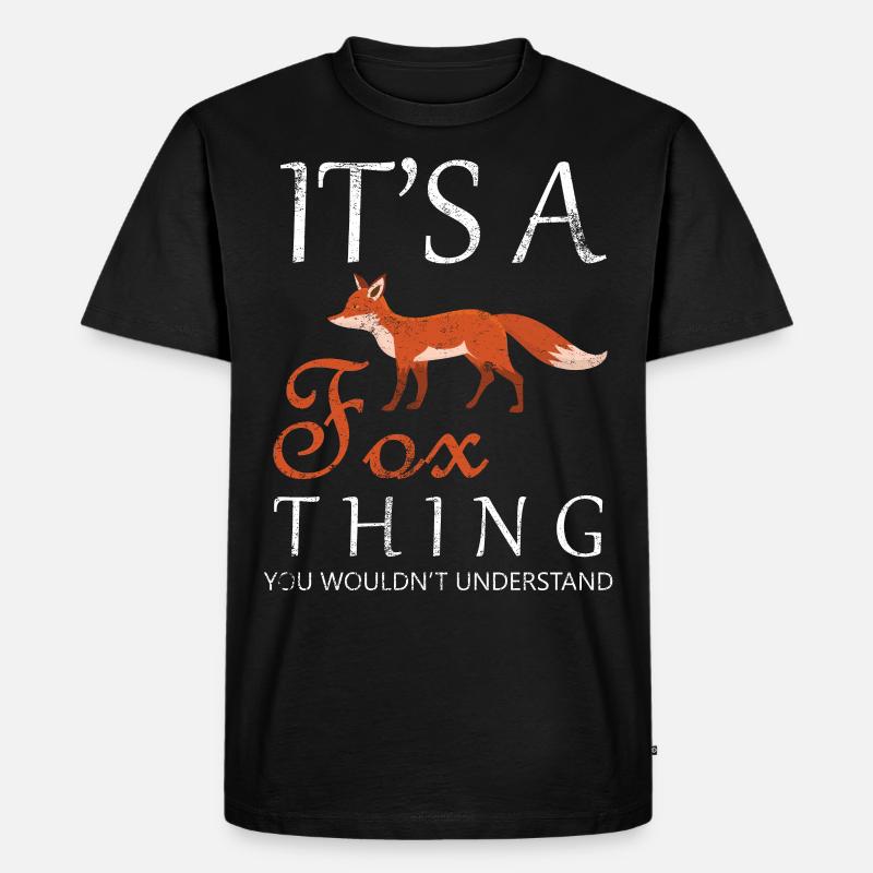 fuchs - Männer Premium Bio T-Shirt - Schwarz