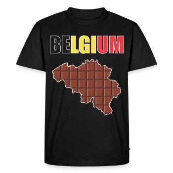 Belgique - T-shirt Premium bio Homme - noir - Devant - Nico (187cm)