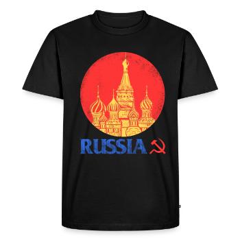 Russie - T-shirt Premium bio Homme - noir - Devant - Nico (187cm)
