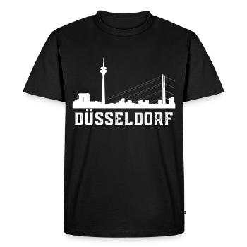 Dusseldorf skyline - Men's Premium Organic T-Shirt - black - Front - Nico (187cm)