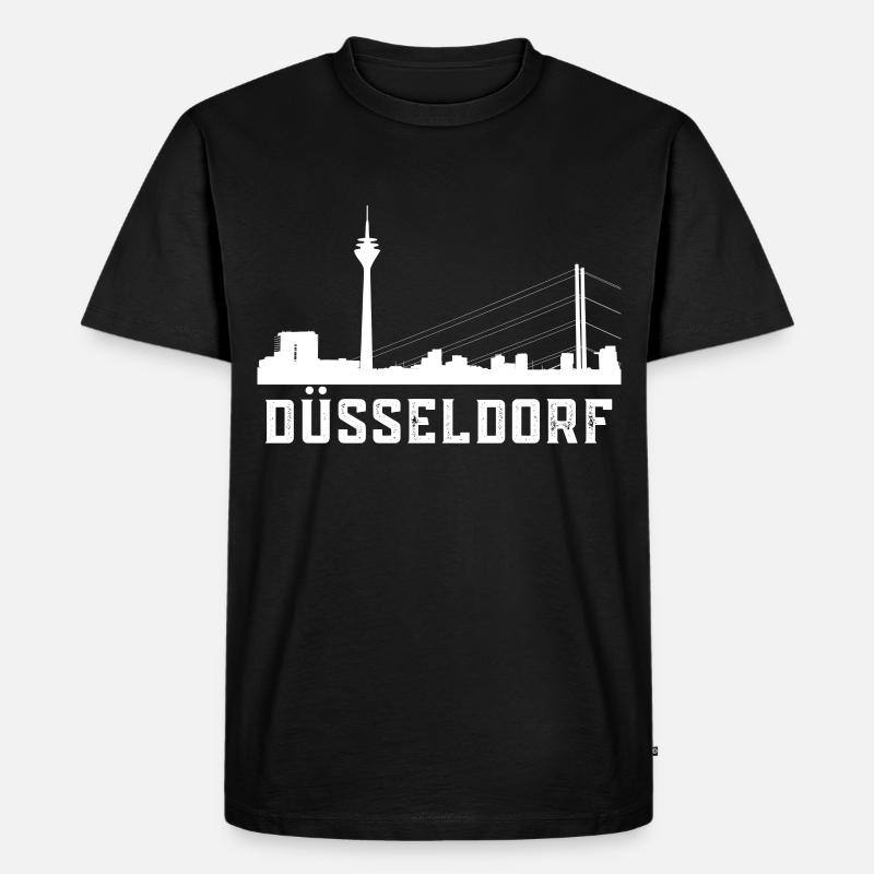 Skyline de Düsseldorf - T-shirt Premium bio Homme - noir