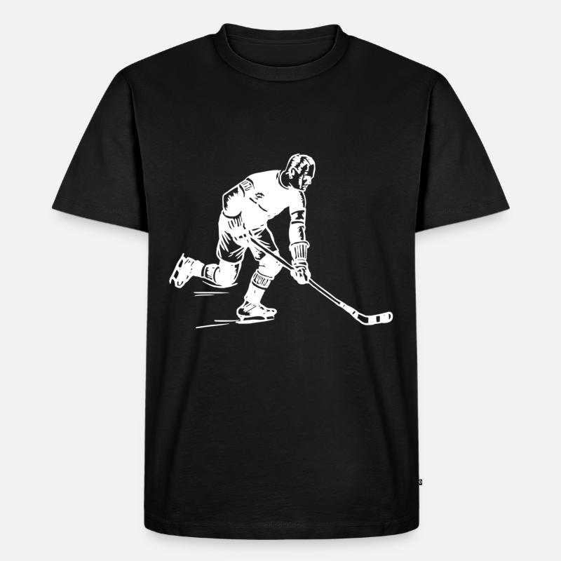 Hockey - Männer Premium Bio T-Shirt - Schwarz