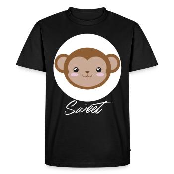 singe - T-shirt Premium bio Homme - noir - Devant - Nico (187cm)