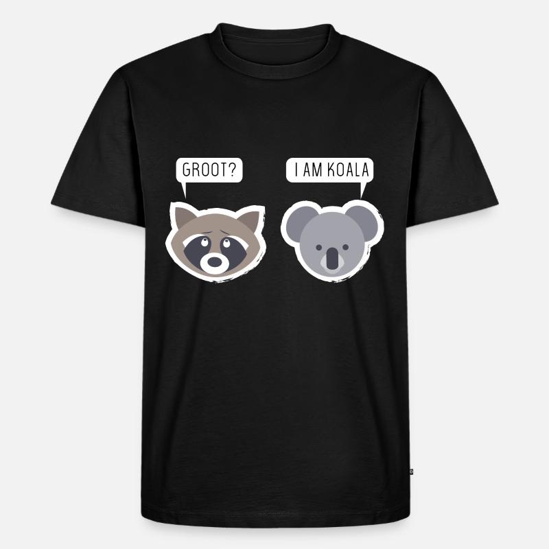 Koala - Männer Premium Bio T-Shirt - Schwarz