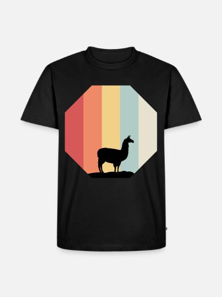 Alpaka - Männer Premium Bio T-Shirt - Schwarz