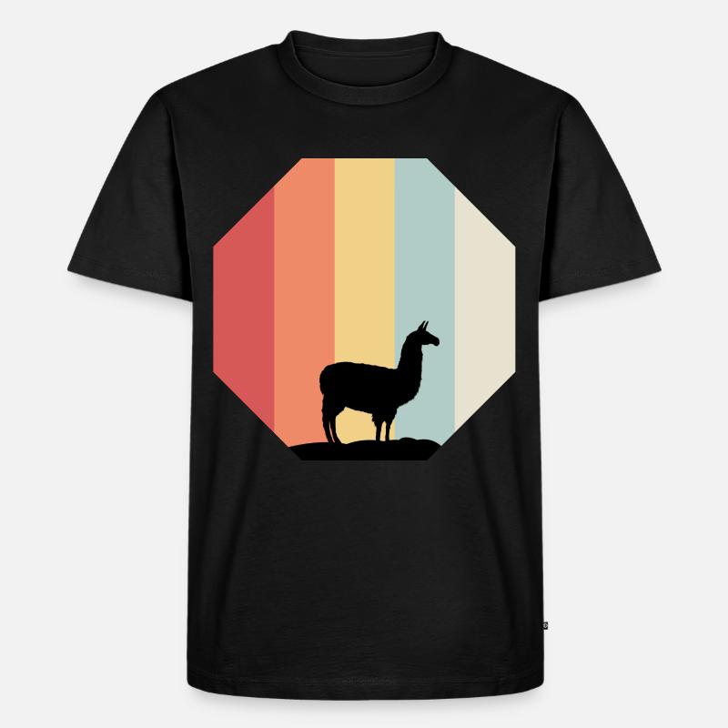 Alpaka - Männer Premium Bio T-Shirt - Schwarz