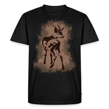 Cerf de cerf - T-shirt Premium bio Homme - noir - Devant - Nico (187cm)