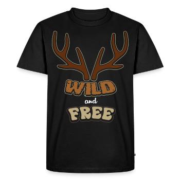 Cerf de cerf - T-shirt Premium bio Homme - noir - Devant - Nico (187cm)