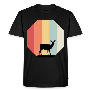 Cerf de cerf - T-shirt Premium bio Homme - noir - Devant - Nico (187cm)