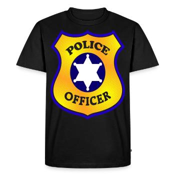 police - Men's Premium Organic T-Shirt - black - Front - Nico (187cm)