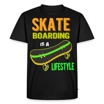 Skateboard skate, skateboard, skateboarder, - T-shirt Premium bio Homme - noir - Devant - Nico (187cm)