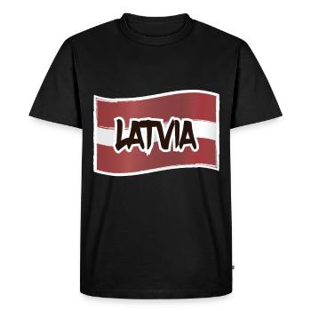 Lettonie - T-shirt Premium bio Homme - noir - Devant - Nico (187cm)
