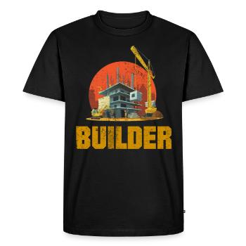 Ouvriers du bâtiment - T-shirt Premium bio Homme - noir - Devant - Nico (187cm)
