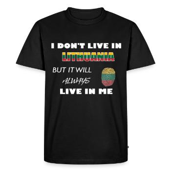 Lituanie UE - T-shirt Premium bio Homme - noir - Devant - Nico (187cm)