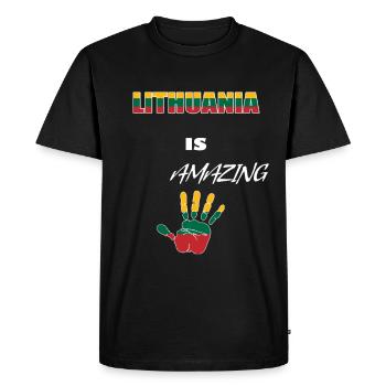 Lituanie - T-shirt Premium bio Homme - noir - Devant - Nico (187cm)