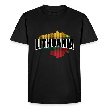 Lituanie UE - T-shirt Premium bio Homme - noir - Devant - Nico (187cm)