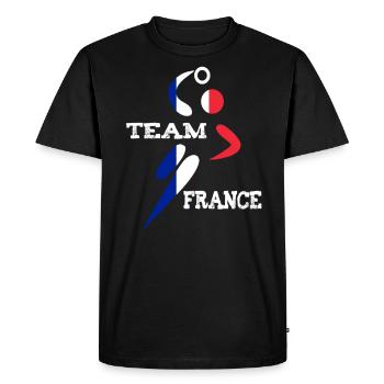 Handball T-Shirt Team France - Men's Premium Organic T-Shirt - black - Front - Nico (187cm)