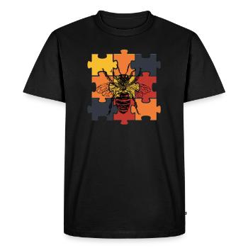 bee - Men's Premium Organic T-Shirt - black - Front - Nico (187cm)