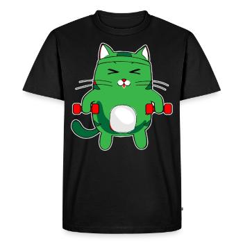 CAT GYM - Pumper pour chats - T-shirt Premium bio Homme - noir - Devant - Nico (187cm)