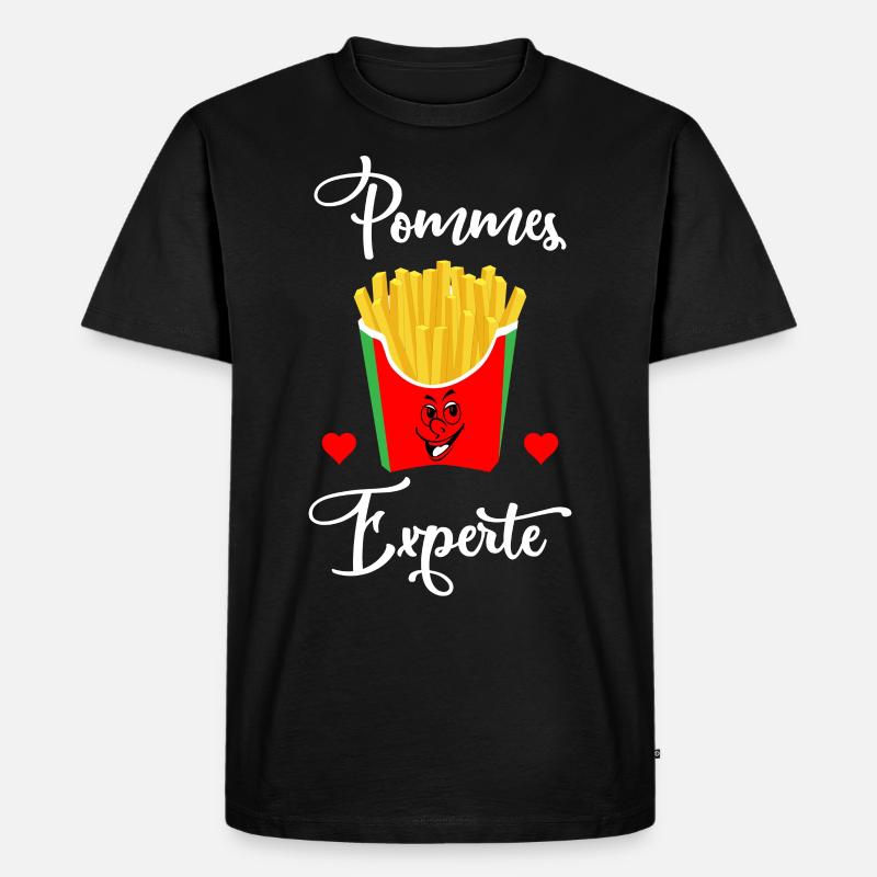 Pommes Experte - Männer Premium Bio T-Shirt - Schwarz