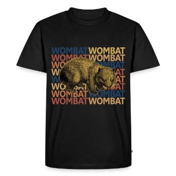 wombat - Männer Premium Bio T-Shirt - Schwarz - Vorne - Nico (187cm)