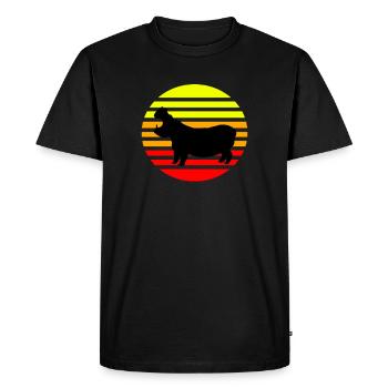 Hippopotamus retro vintage - Men's Premium Organic T-Shirt - black - Front - Nico (187cm)