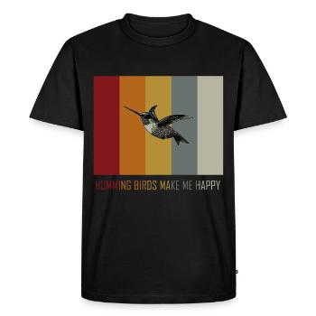 Colibri Rétro Vintage - T-shirt Premium bio Homme - noir - Devant - Nico (187cm)