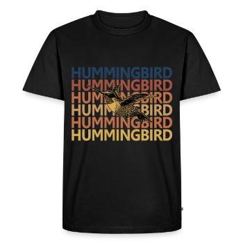 Colibri Rétro Vintage - T-shirt Premium bio Homme - noir - Devant - Nico (187cm)